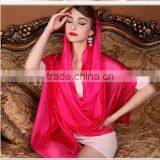 Best-selling Chinese Solid White Blue Purple Pink Pure 100% Silk Long Scarf thumbnail-3