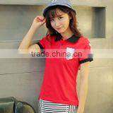 Jiangxi Factory Wholesale Good Sale Sweet Print Cotton Couples Polo Shirt thumbnail-2