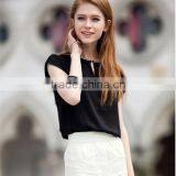 F20037B Western Style Simple Lady Shirt Chiffon t Shirt thumbnail-1