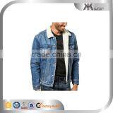 Quilted Lining Light Blue Heavy Denim Sherpa Jacket Men thumbnail-2