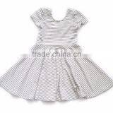 Little Girls Striped Twril Cotton Dress Summer Skater Dress thumbnail-1