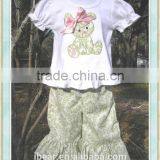 Boutique Girl Clothing Children Easter Outfits Clothing Spring Boutique Girl Clothing Easter Bunny Shirt and Ruffle Capri Pants thumbnail-1