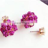 Ball-flower Fashion Diamond Stone Jewelry Stud Earrings thumbnail-3