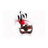 Female Plastic Masquerade Venetian Masks Red For Mardi Gras Party