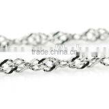 Stainless Steel Singapore Twisted Curb Chain Necklace DIY Waving Chain Jewelry,Unisex thumbnail-2