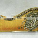 GOLD EMBROIDERED BRIDAL HANDBAG CLUTCH PURSE thumbnail-1