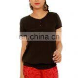 Western Lady Top Fashioned 100% Polyester Round Neck Short Sleeve Amnufaturer thumbnail-1