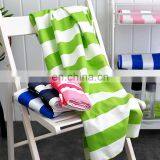 Custom Quick Dry Stripes Microfiber Suede Sand Free Beach Towels With Pocket thumbnail-2