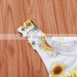Baby Girl Romper Sunflower Print Summer Sleeveless Vest Jumpsuit for 0-24M thumbnail-5