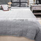 King Size Gray Color Vintage Washed Solid Cotton Quilt and Shams Set /Comfortable Bedding Bed Sets thumbnail-2
