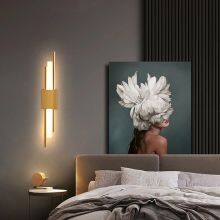 Modern Minimalist Copper Wall Lamp Living Room Bedroom Corridor Aisle Porch Creative Light Luxury Nordic TV Background Wandlamp thumbnail-2