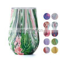 Wholesale Colorful 12oz Wine Tumbler Double Wall Insulated Wine Cup Thermal Tumbler With Lid and Straw thumbnail-2