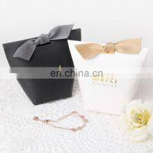 Custom Logo Cheap Small Tiny Cosmetics Brand White Thank You Gift Paper Bags thumbnail-3