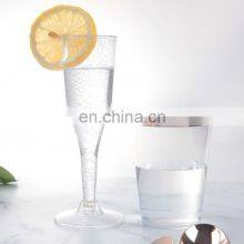 Hot Selling 6.5 Oz Bachelorette Party Champagne Rose Gold Rim Disposable Custom Plastic Champagne Flutes thumbnail-2