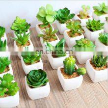 Home Decor Faux Artifical Pot Plants Supplier Ornamental Handmade White Ceramic Potted Plant Artificial Succulent Plants In Pot thumbnail-3