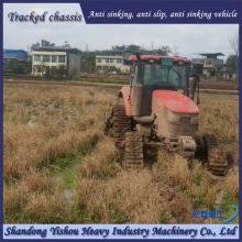 The tracked chassis is suitable for operations in muddy, paddy, snowy, and marshy terrain