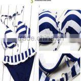Lady Sexy Beach Cross Strip Style Halterneck Top Bikini Set Padded Swimwear Sexy Lingerie thumbnail-3