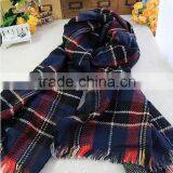 Wholesale Winter Fashion Wool Plaid Checked Ladies Pashmina Scarf thumbnail-3
