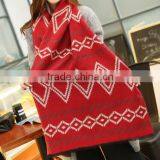Whoesale Rhombic Geometry Pattern Jacquard Ladies Cashmere Poncho Shawl thumbnail-2