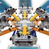 Custom 6 Color 6 Station Screen Printing Machine With Micro Registration