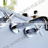 Three Hole Wall-mounted Basin Faucet