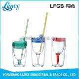 Customized Logo Eco-friendly Material Plastic CupsWith Straw Plastic Cup With Straw thumbnail-4