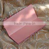 Hot Sale Elegant Pink Hardcover Folded Wedding Invitations With Pink Paillette Ribbons Bowkont & Crystal Decoration Quality Choice thumbnail-3