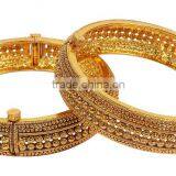 INDIAN TRADITIONAL BEAUTIFULL ANTIQUE POLKI OPENABLE BANGLE FOR WOMEN thumbnail-2