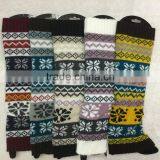 jacquard weave crochet leg warmers women leg warms