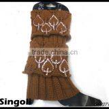 Tredny 2014 winter knitted boot cuffs leg warmers with button