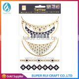 2015 Popular and Beautiful Golden Temporary Jewelry Tattoo Sticker thumbnail-2