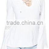 Casaul Design Long Sleeve Backless Ladies Formal Skirt and Blouse thumbnail-2