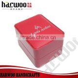 Single Unique Red Watch Box,small Leather Watch Packaging Case With Silk Printing Logo,elaborate Leather Watch Box