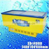 SD-1400D island freezer glass door chest freezers commercial fish barbecue freezer