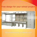 Custom School Wrought Iron Bed With Computer Desk and Cabinet thumbnail-1