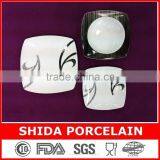 18PCS SQUARE DINNERWARE WITH FULL DECAL