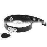 Wholesale Anime Rock Harajuku Punk Gothic Heart Necklace Pendant Leather Necklace Leather Collar Choker Necklace Bracelet thumbnail-5