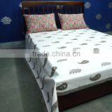 Paisley Print Cotton Bed Sheet Indian Hand Block Printed SKU 7044 thumbnail-1