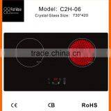 Smart Kitchen Design Double Ring Best Quality Metal Cover Build in Induction and Ceramic Cooker in Kitchen Appliance