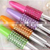 Creative Plastic Lipstick Ball-point Pen With Rhinestone thumbnail-3