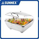 SUNNEX Factory Price Standard Mirror Finish Rectangular 5.5 Litre Glass Lid Buffet Food Warmer thumbnail-2