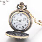 Antique Copper Quartz Butterfly Pocket Watch Necklace Pendant thumbnail-2