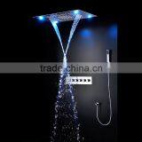 Hydro Power Led Shower Sets Rainfall Color Changing Shower Square 304 Sus Bathroom Accessories Embeded Ceiling Hand Shower Head thumbnail-4