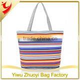 High Quality Striped Canvas Lady Shoulder Tote Bag thumbnail-1