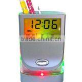 Multifunctional Lcd Color Change Light Penholder With Calendar Clock
