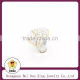 Shiny and Sparkling Rhinestone Gold Plated Stainless Steel Rings thumbnail-2