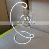 Fashion Clear Glass Round With 1 Hole Flower Plant Stand Hanging Vase Hydroponic Home Office Wedding Decor thumbnail-1