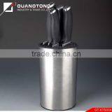 6pcs Kitchen Knife Set Silicone Soft Touch Handle Kitchen Knife Set With S.s Utility Knife Block Block Knife Set thumbnail-1