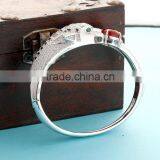 925 Sterling Silver Crystal Liod Head Bangle Bracelet SBG425W thumbnail-5