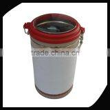 Round Coffee Tea Metal Tin Box With Lock